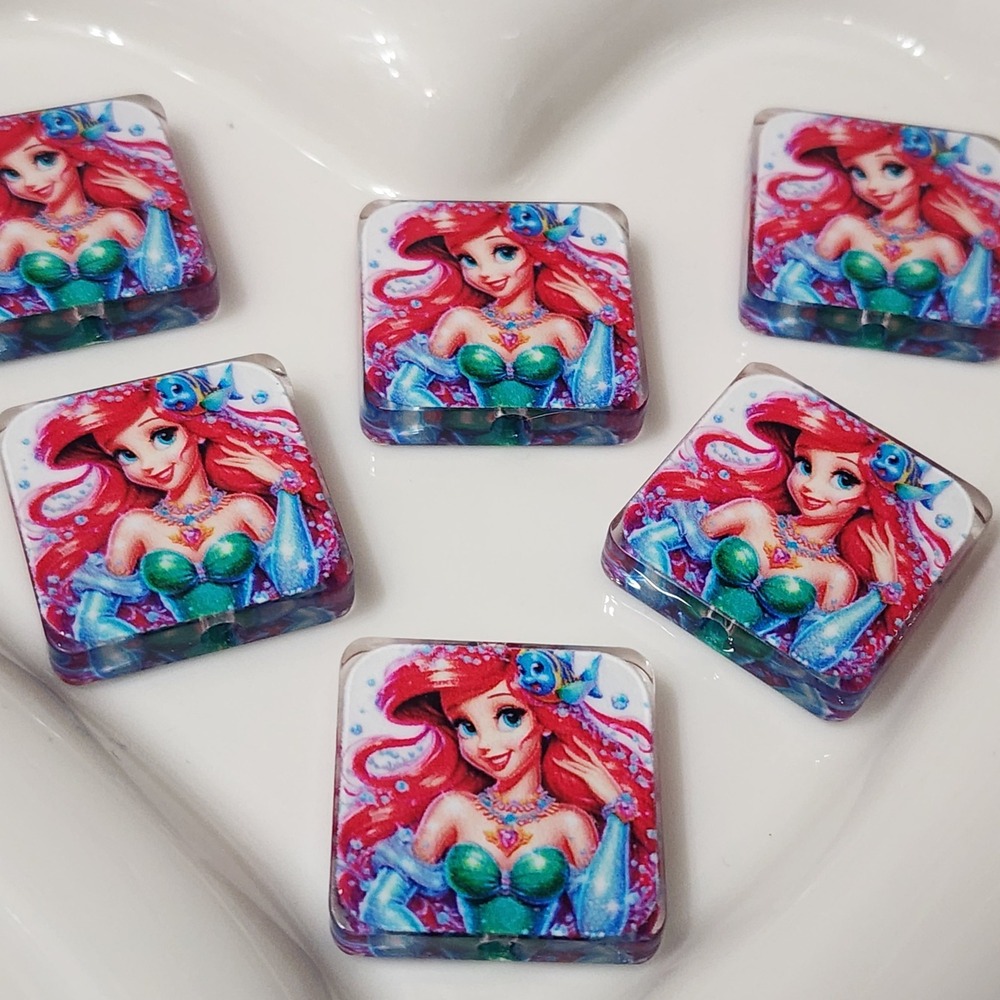 Mermaid Beads 2 Pcs Focal Beads Acrylic Jewelry‎ Making Crafts Charms Keychain